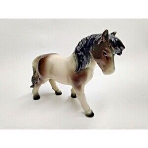 Vintage Goebel Shetland Pony Black Mane Horse Figurine Germany 4.25"x 5.5"
